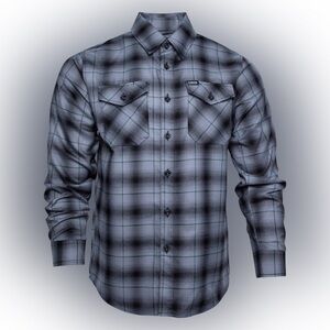 Dixxon Flannel Scratch Gray Black Plaid D-Tech Mens Size XLT
